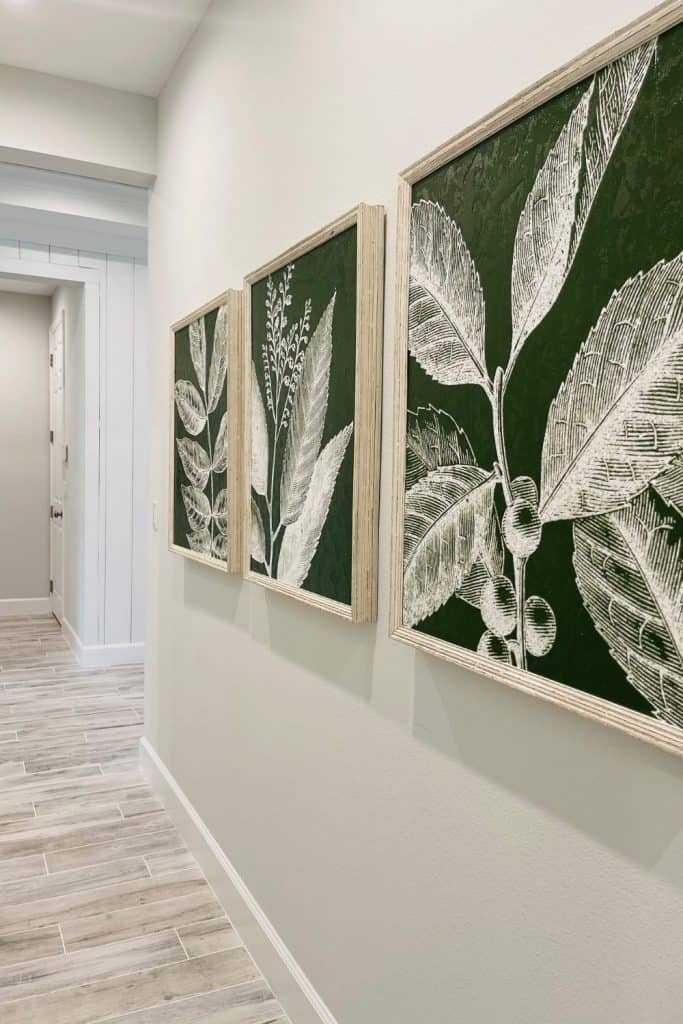 nature inspired wall art with wood frames