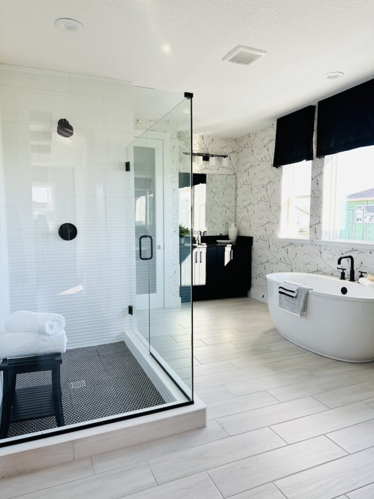 Black and Neutral Bathroom Designs | Florida Homes and Living