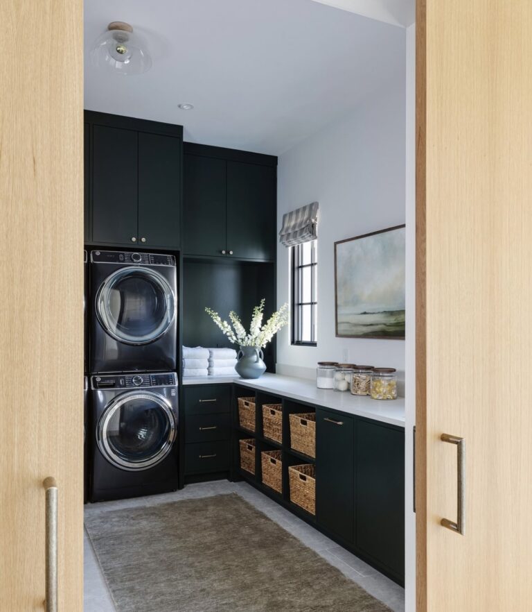 15 Stacked Laundry Room Ideas for Space-Saving Efficiency | Florida ...