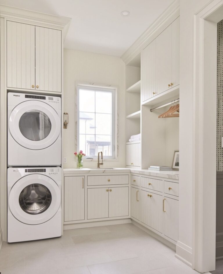15 Stacked Laundry Room Ideas for Space-Saving Efficiency | Florida ...