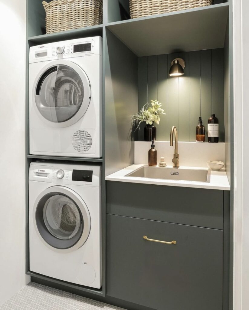 15 Stacked Laundry Room Ideas for Space-Saving Efficiency | Florida Homes and Living